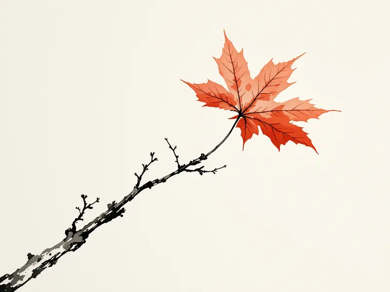 Leaf colour: reading the season's last signal, ink drawing