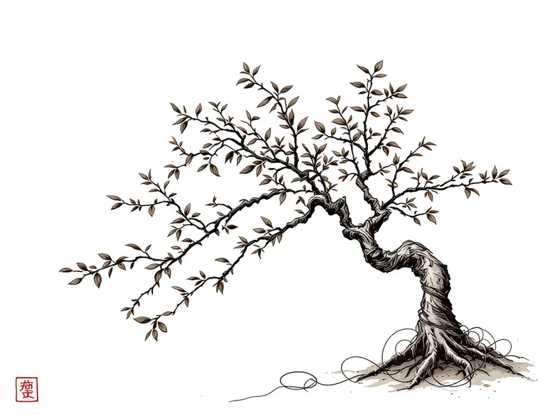 Spring growth: when to wire, when to wait, ink drawing