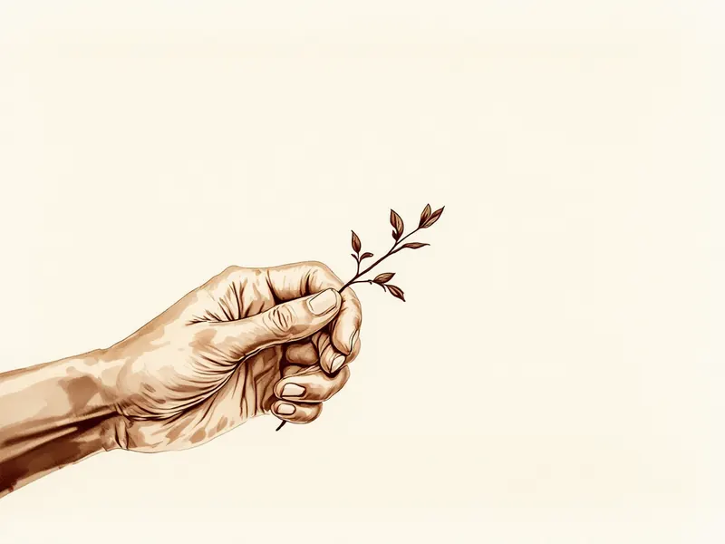 Pinching: taking the tip, leaving the rest, ink drawing