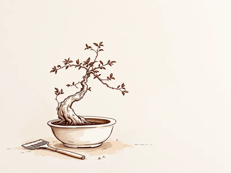 Repotting: root work without the shock, ink drawing
