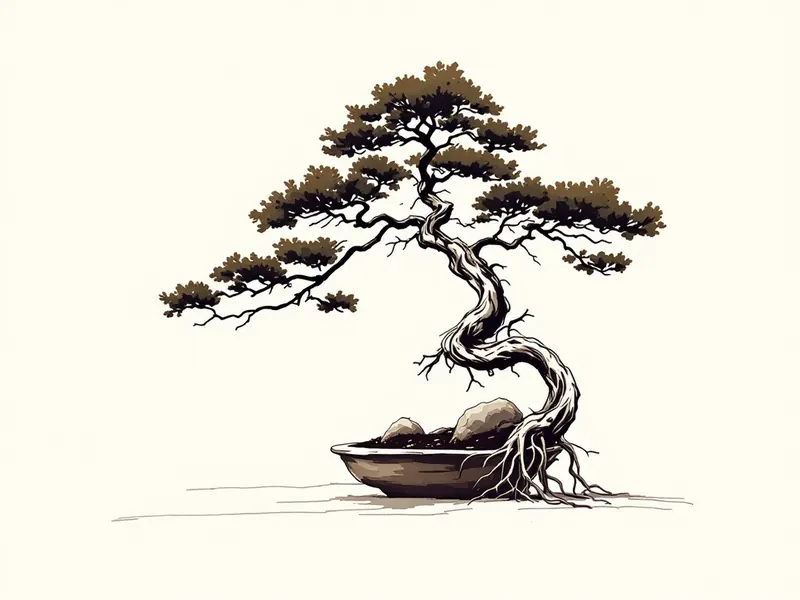 ishitsuki, ink drawing