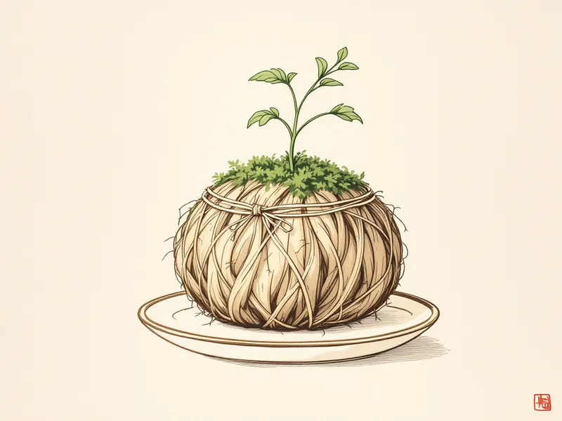A moss ball with a small plant