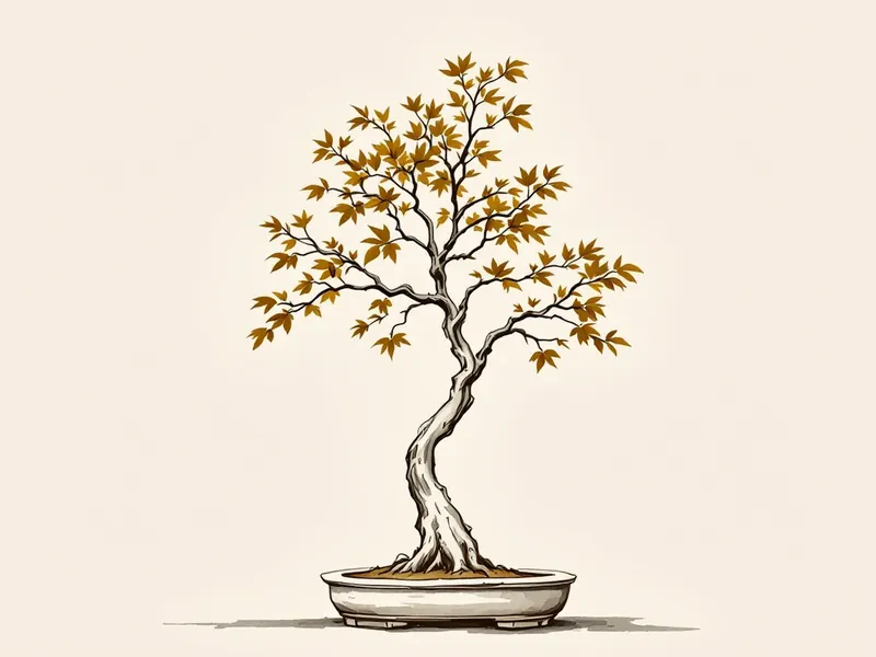 Field maple bonsai, ink drawing